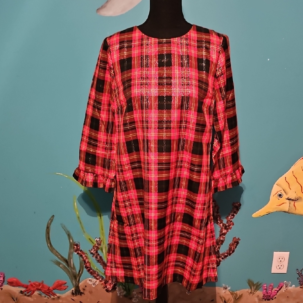 Draper James Red and Black Plaid Dress